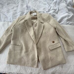 Anine Bing Textured Cream Blazer